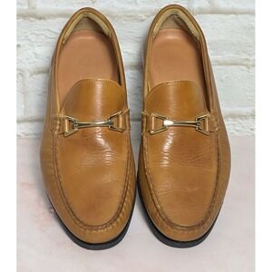 Wolf & Sheppard Boy's/Men's Leather Tan Preppy Loafer with Buckle Size (6)